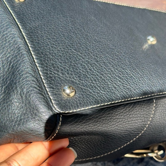 Dooney & Bourke Black Logo Lock Leather Bag - Picture 12 of 15